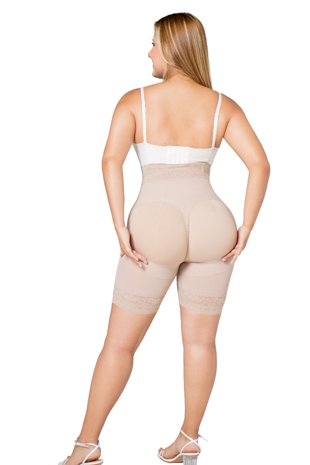 Short Levanta Cola Diseñado con Control Bandas Antideslizantes Tela de Control con Microcápsulas de Beneficios Activos y Vitaminas, Hidratan y Cuidan Tu Piel Beige