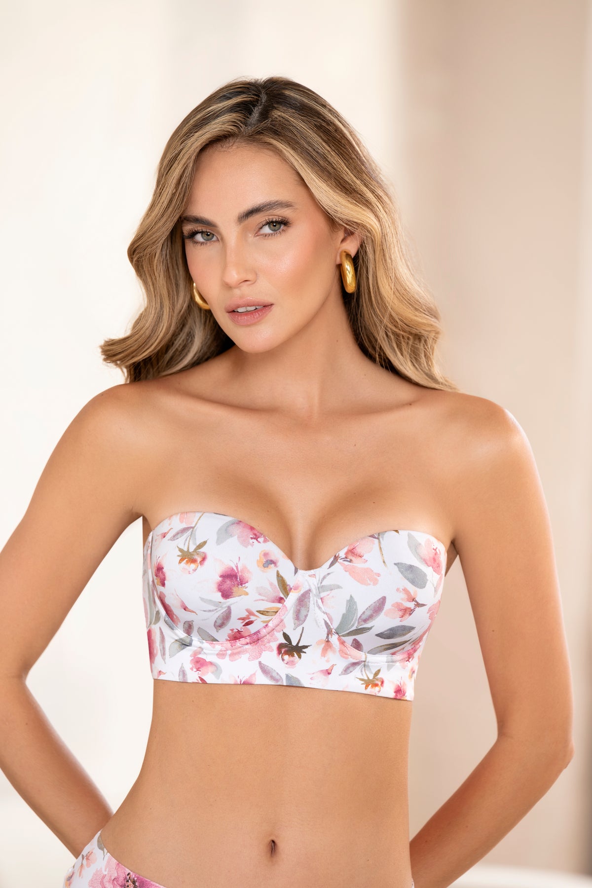 Brasier Strapless Realce Medio Estampado