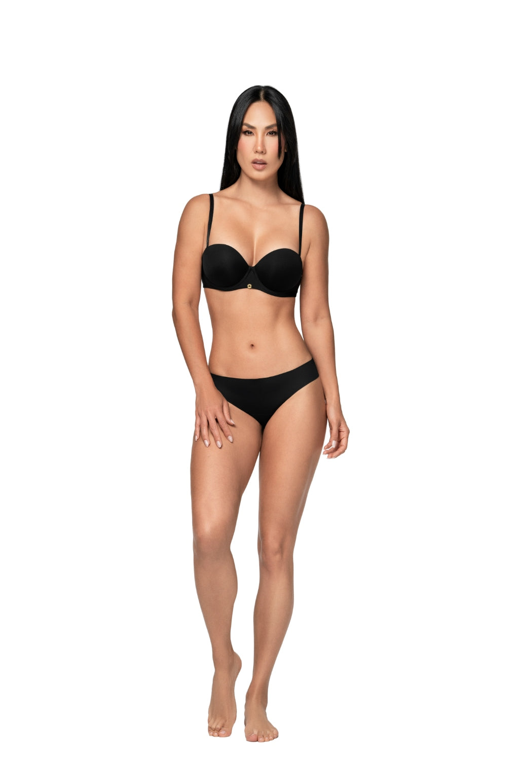 Brasilera Negro Tejido Suave y Cómodo