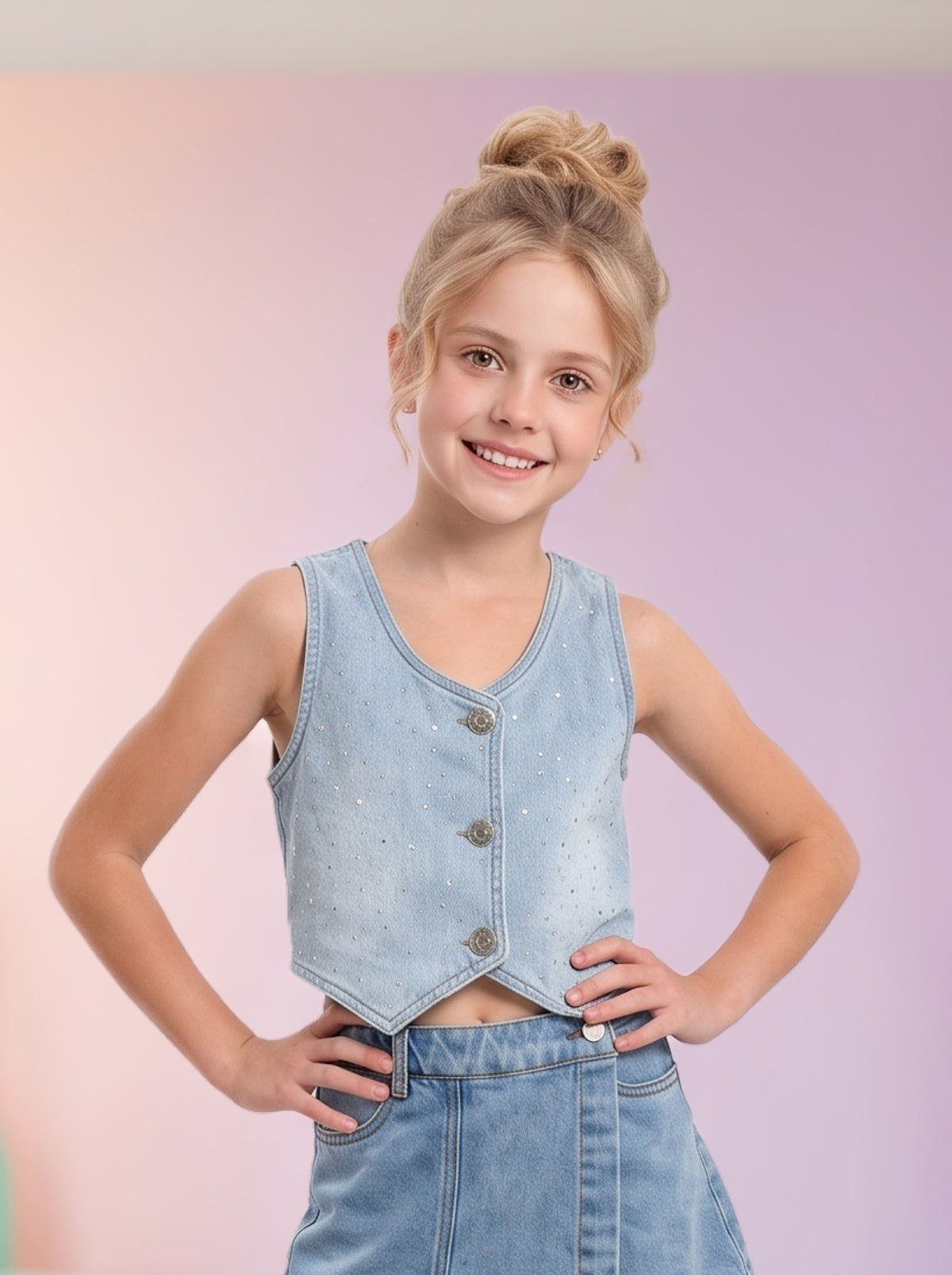 Chaleco de Niña Azul