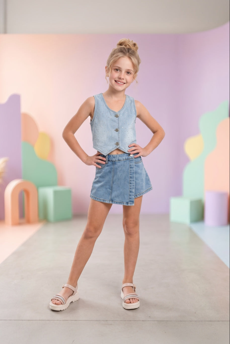 Chaleco de Niña Azul