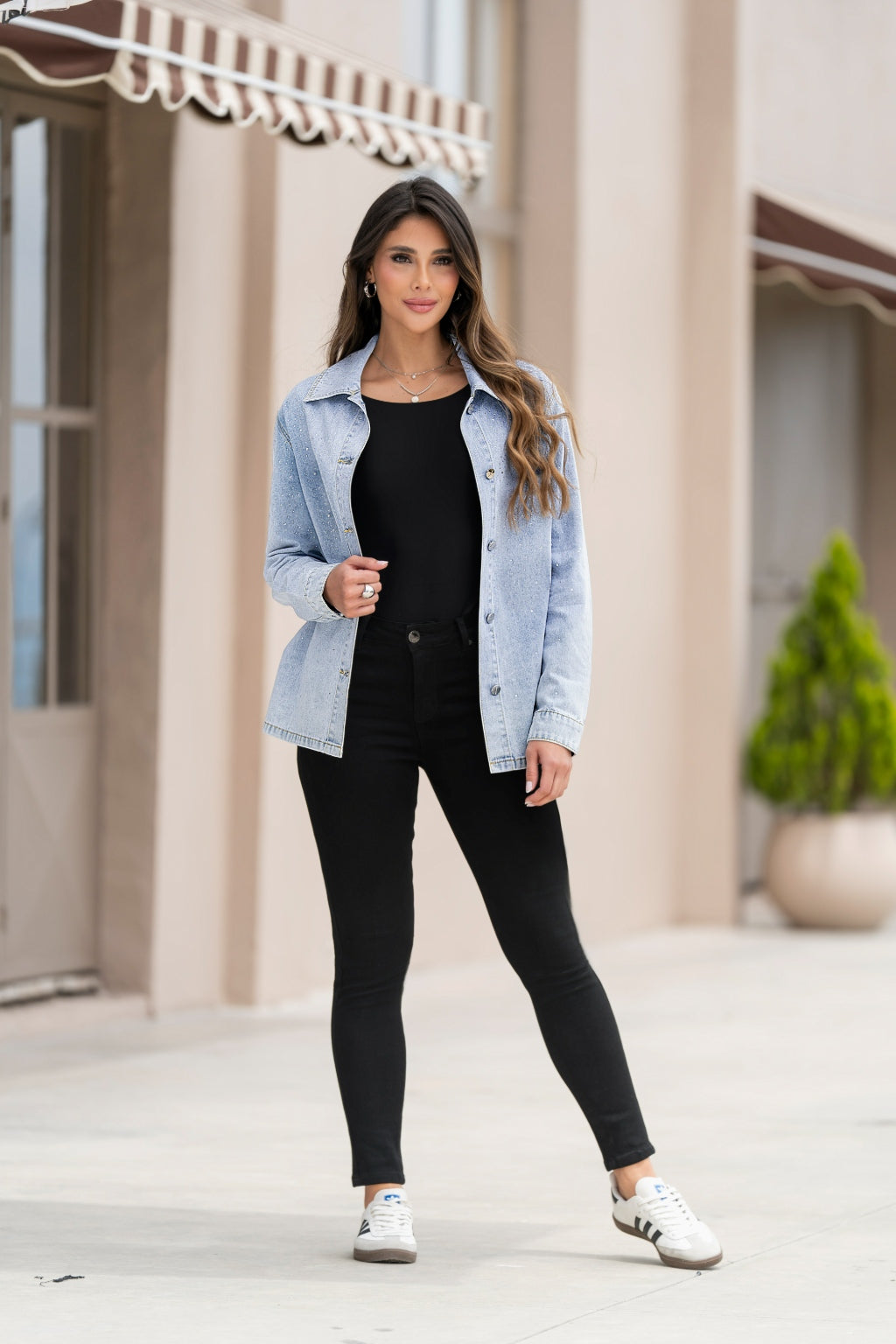 Chaqueta Manga Larga Azul Claro para mujer - Pretty Woman, vista frontal
