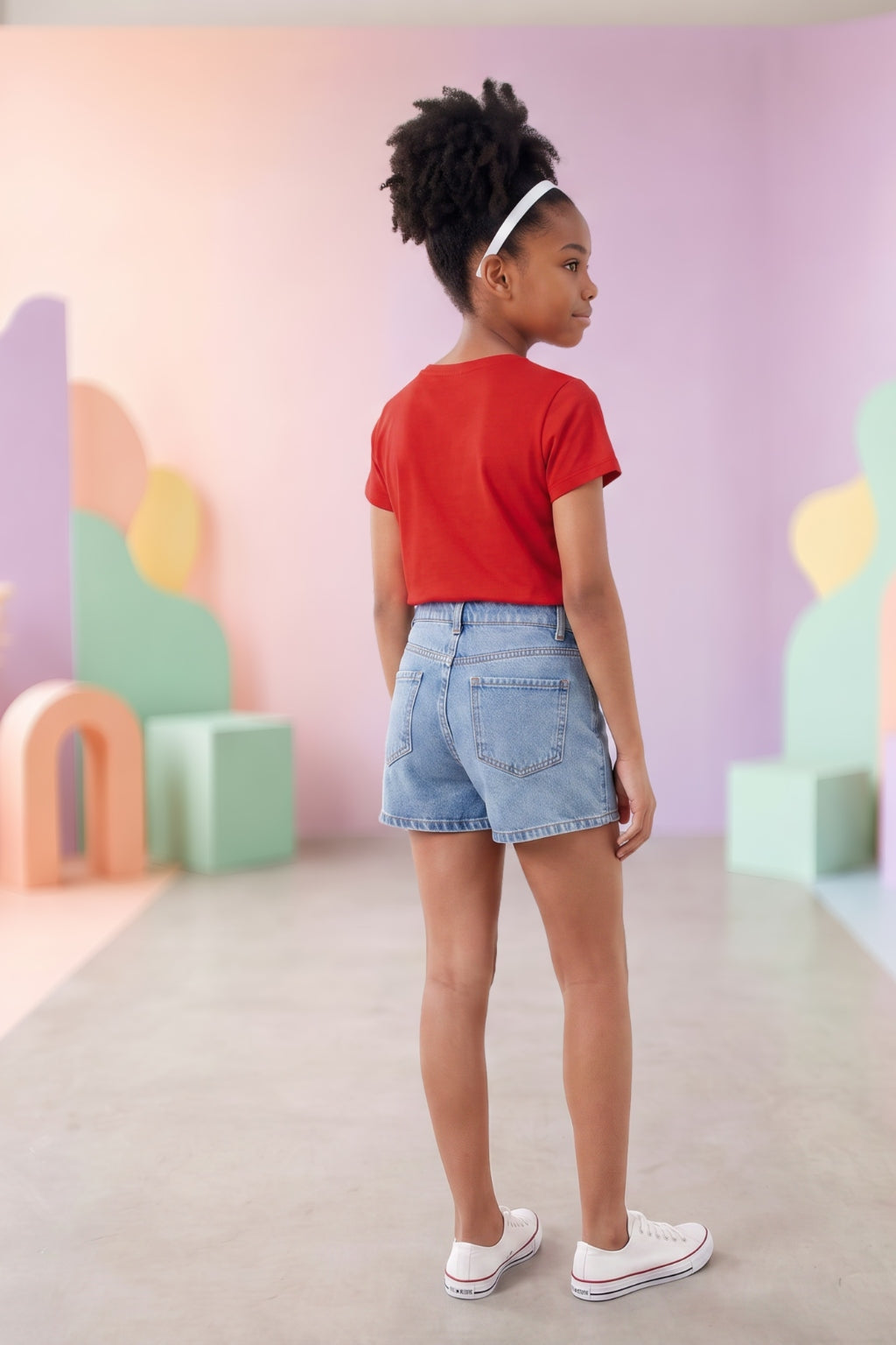 Falda Short de Niña Azul Claro