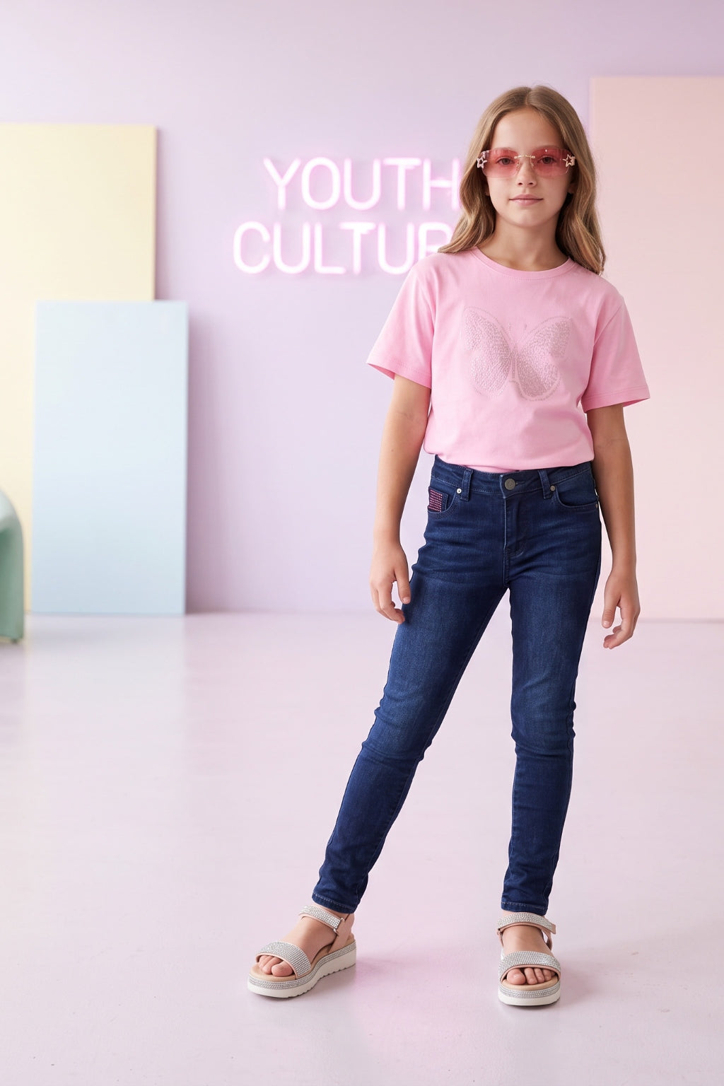 Jeans Skinny de Niña Azul