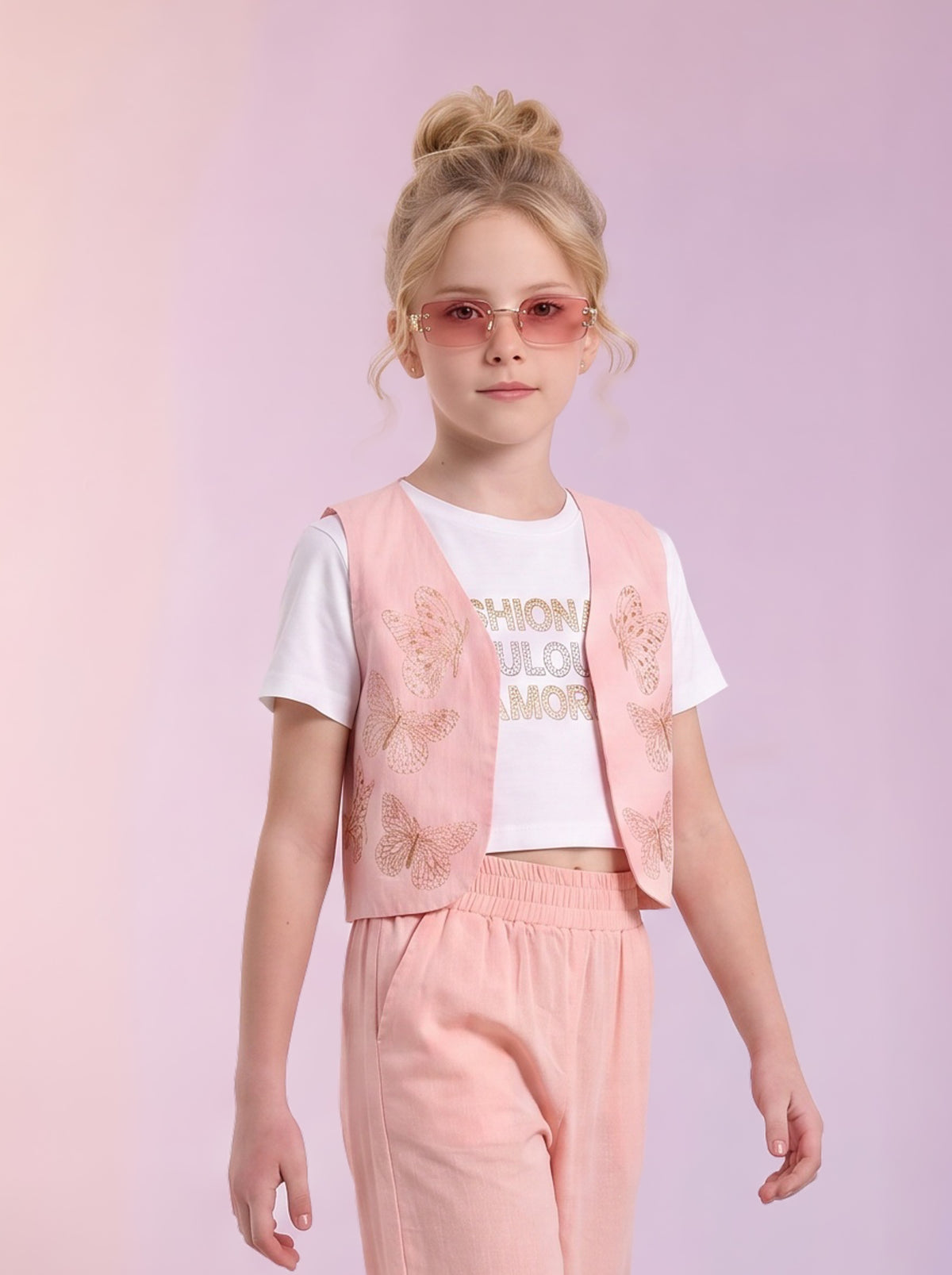 Chaleco de Niña Rosado