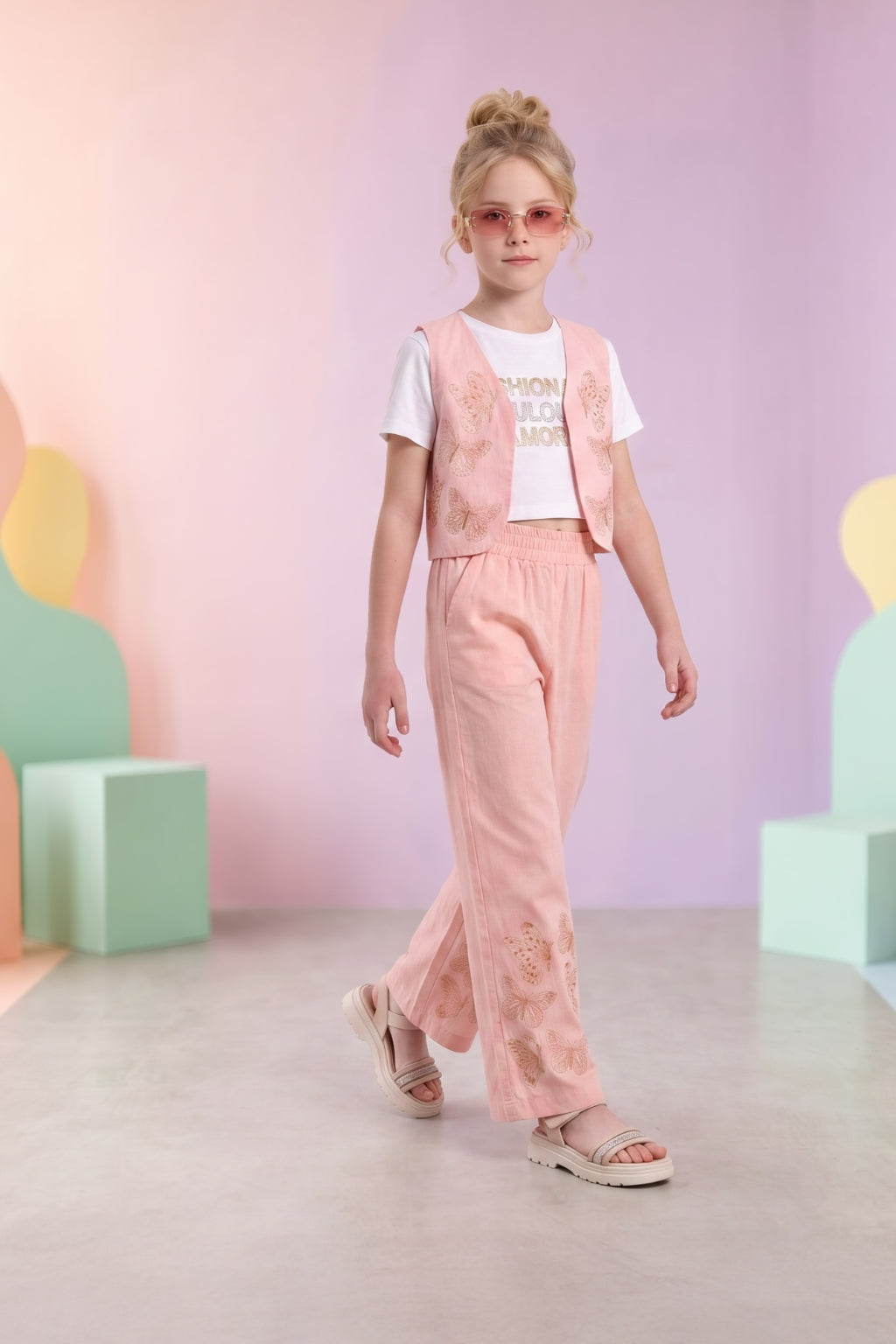 Chaleco de Niña Rosado