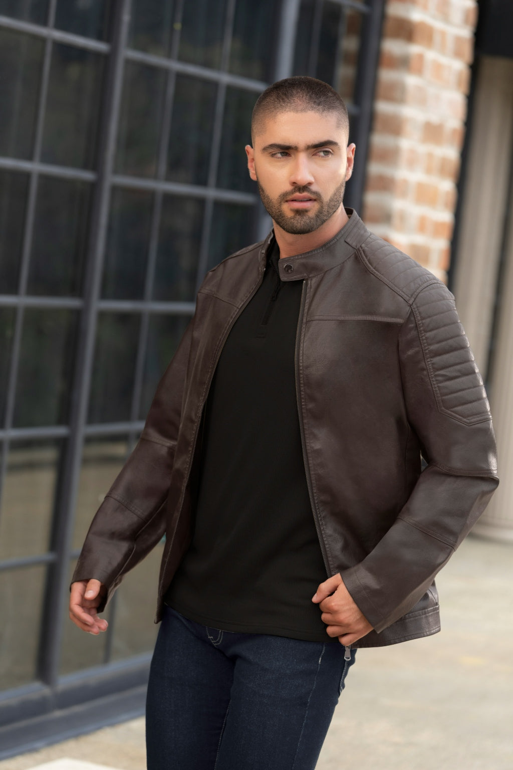 Chaqueta en Napa Café para Hombre Boccelli - vista principal