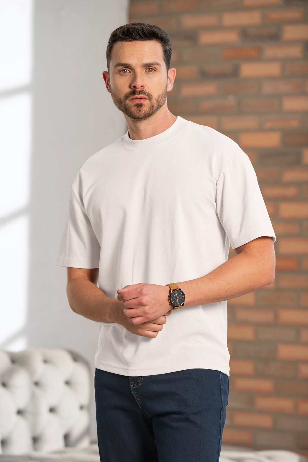 Camiseta Texturizada Arena para Hombre Boccelli - vista principal