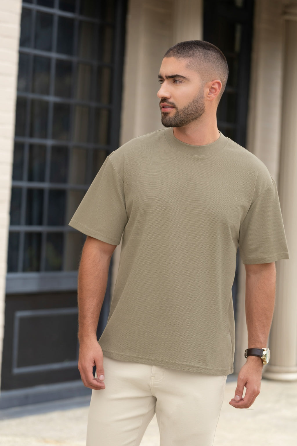 Camiseta Texturizada Verde para Hombre Boccelli - vista principal