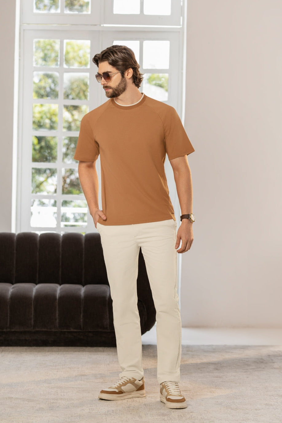 Camiseta Básica Oversize Manga Corta Cuello Redondo Tela - Boccelli ropa para hombre, vista 2