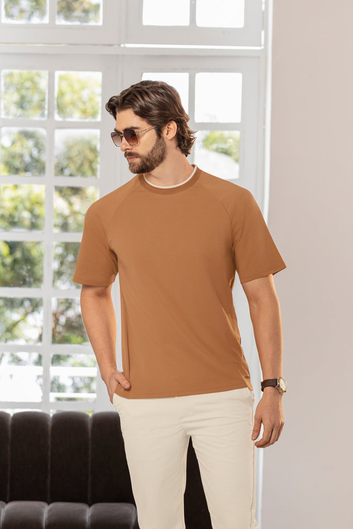 Camiseta Básica Oversize Manga Corta Cuello Redondo Tela