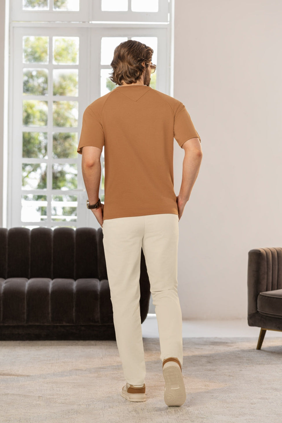 Camiseta Básica Oversize Manga Corta Cuello Redondo Tela - Boccelli ropa para hombre, vista 3