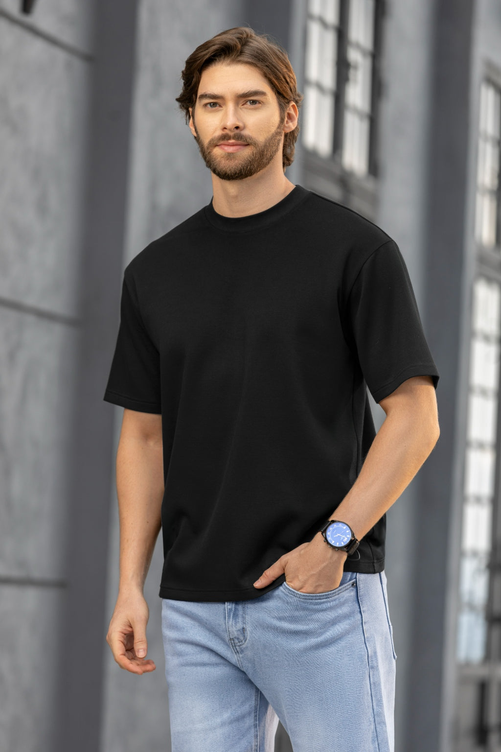 Camiseta Manga Corta Cuello Redondo Tela Jersey Strech - Boccelli ropa para hombre, vista 3