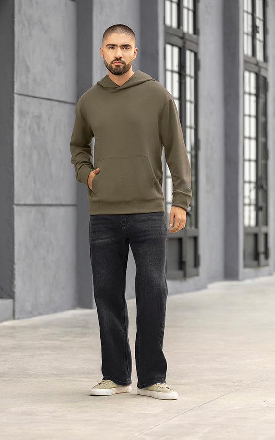 Sweater con Gorro Manga Larga con Puño Bolsillos
