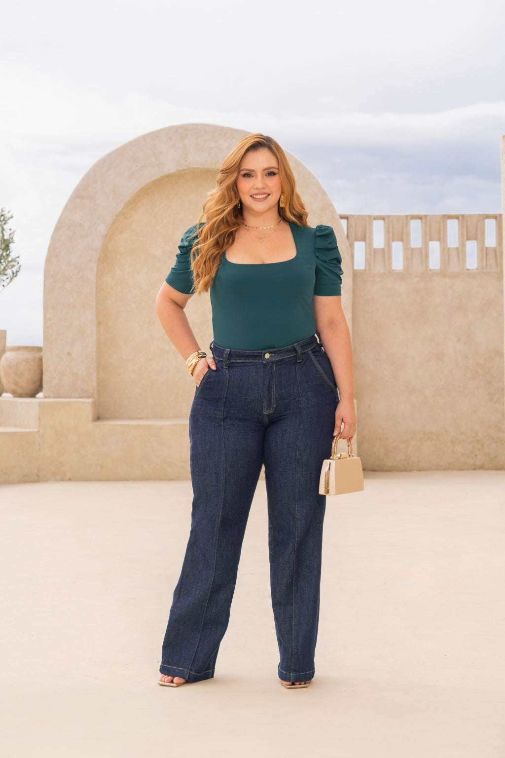 Jeans Estilo Wide Straight Azul para Mujer Pretty Woman - vista principal