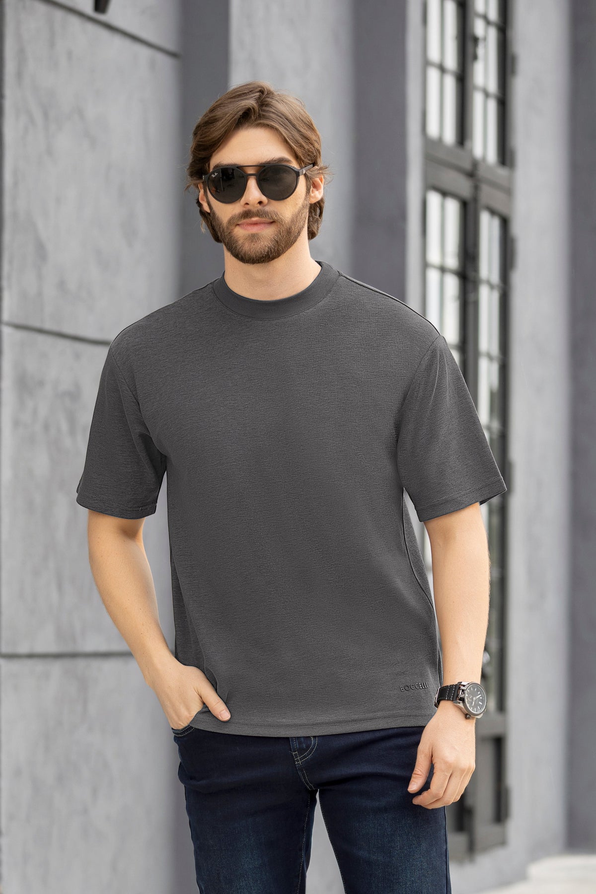 Camiseta Manga Corta Cuello Redondo Oversize Fit Tela