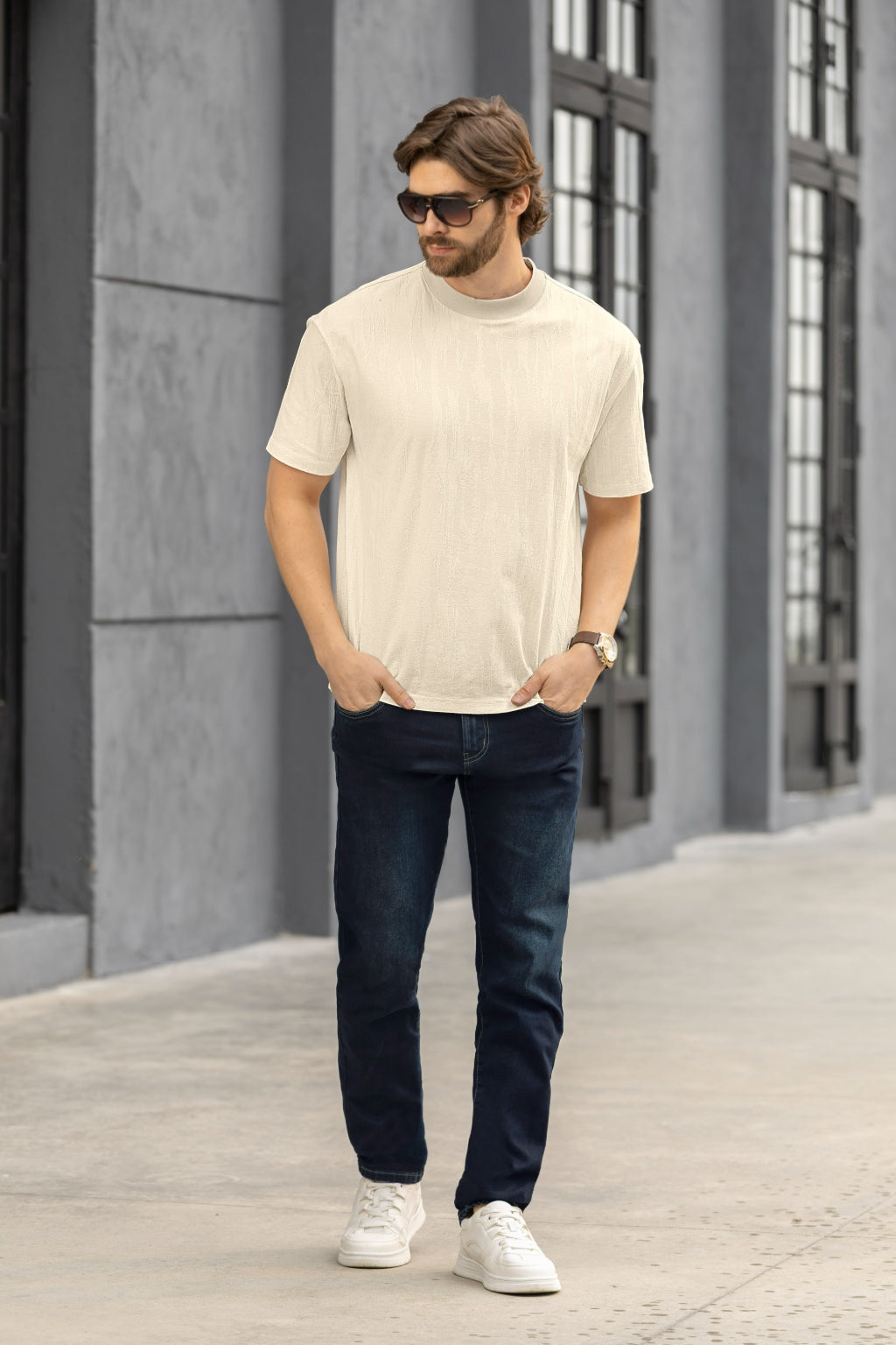 Jeans Bota Slim Bolsillos Delanteros y Traseros Demin - Boccelli ropa para hombre, vista 6