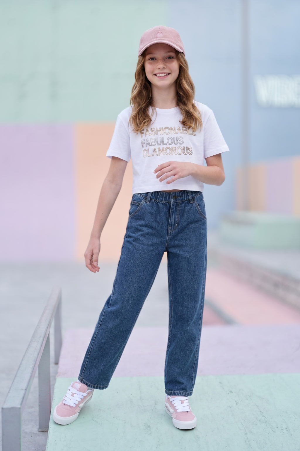 Jeans de Niña Estilo Ballon Azul Oscuro