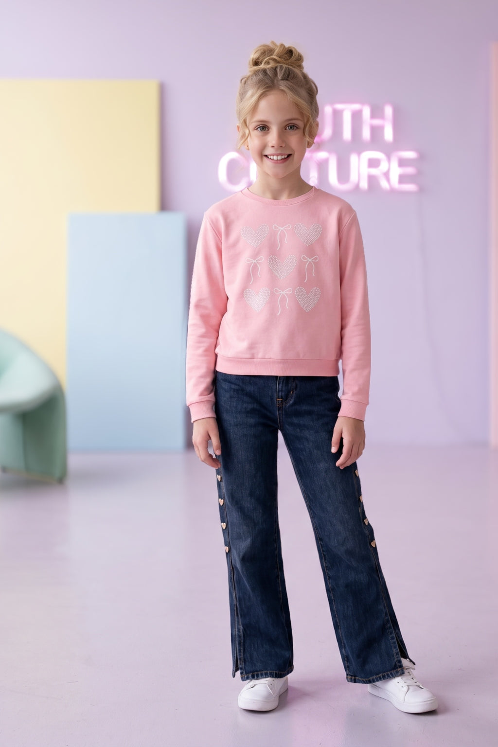 Sweater de Niña Manga Larga Starz Rosa