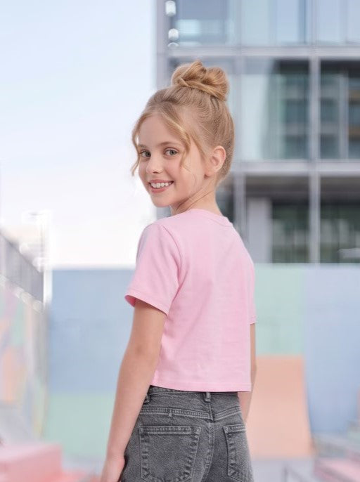 Camiseta de Niña Manga Corta Rosa