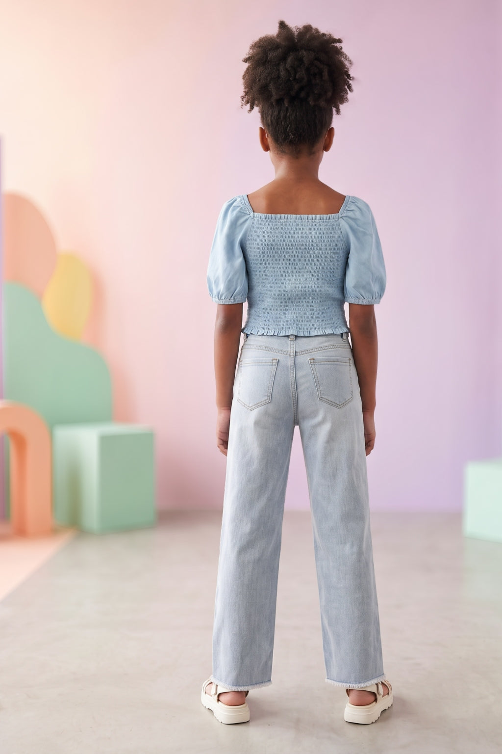 Crop Top de Niña Azul