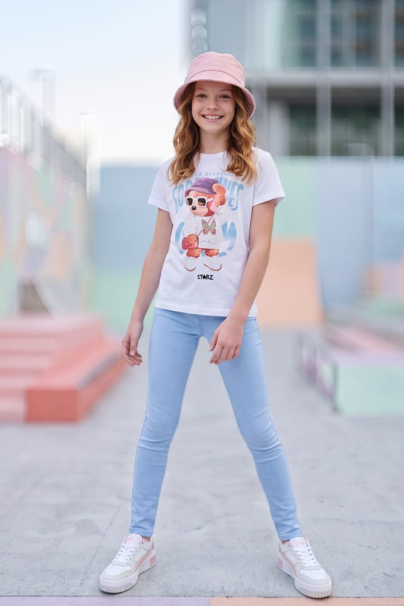 Jeans Bota Skinny de Niña Azul