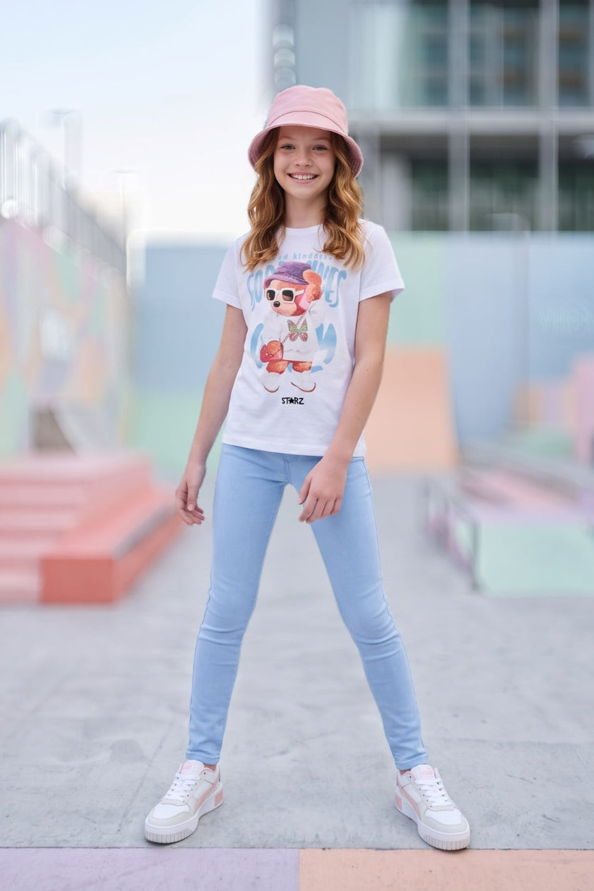 Camiseta de Niña Manga Corta Blanco