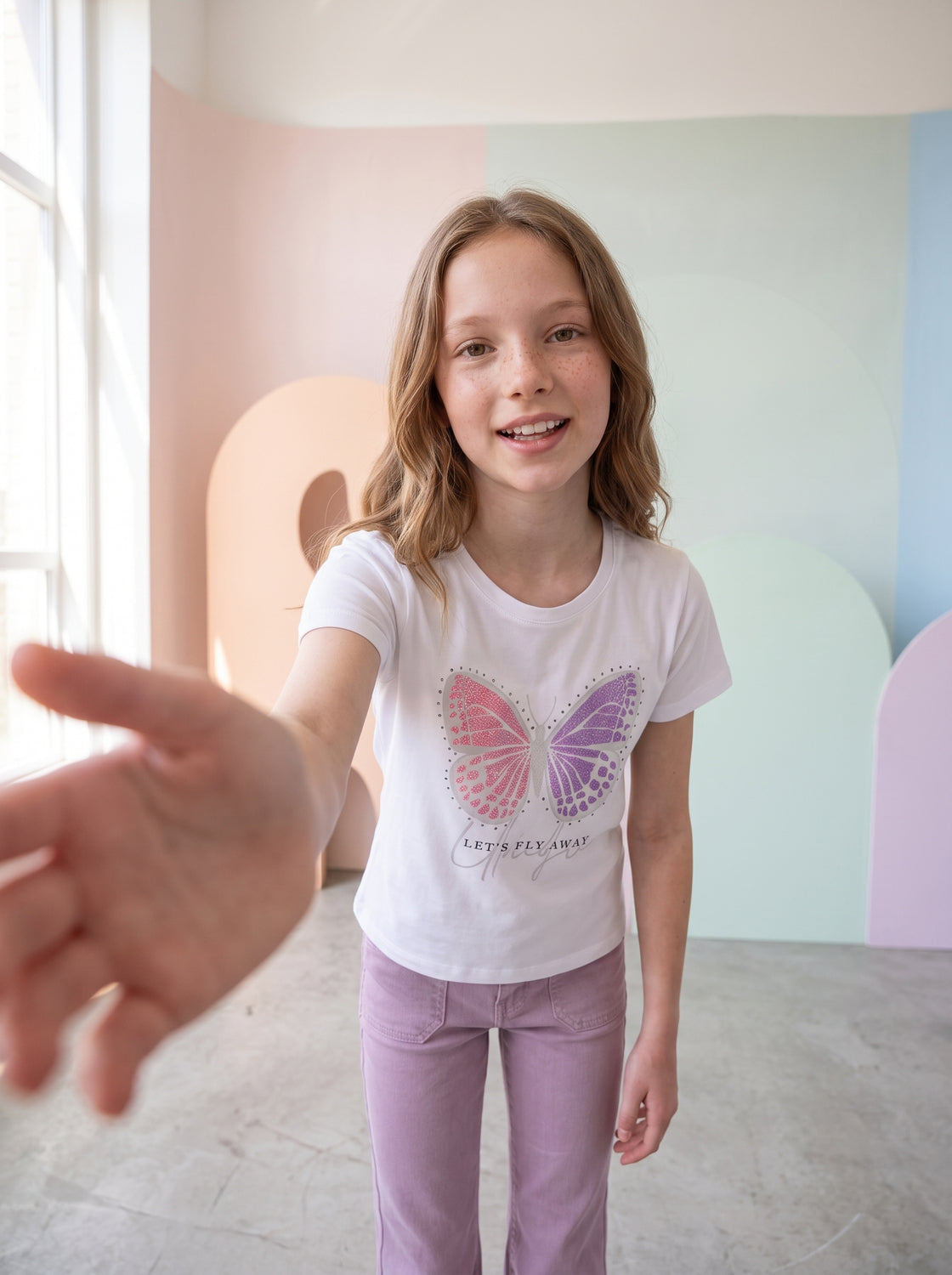 Camiseta de Niña Manga Corta Blanco
