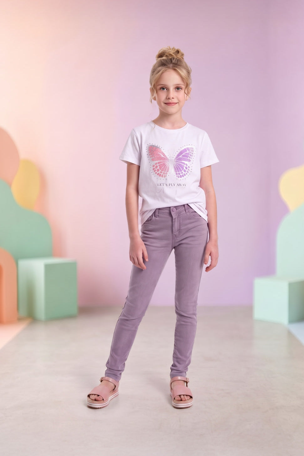 Jeans Bota Skinny de Niña Lila