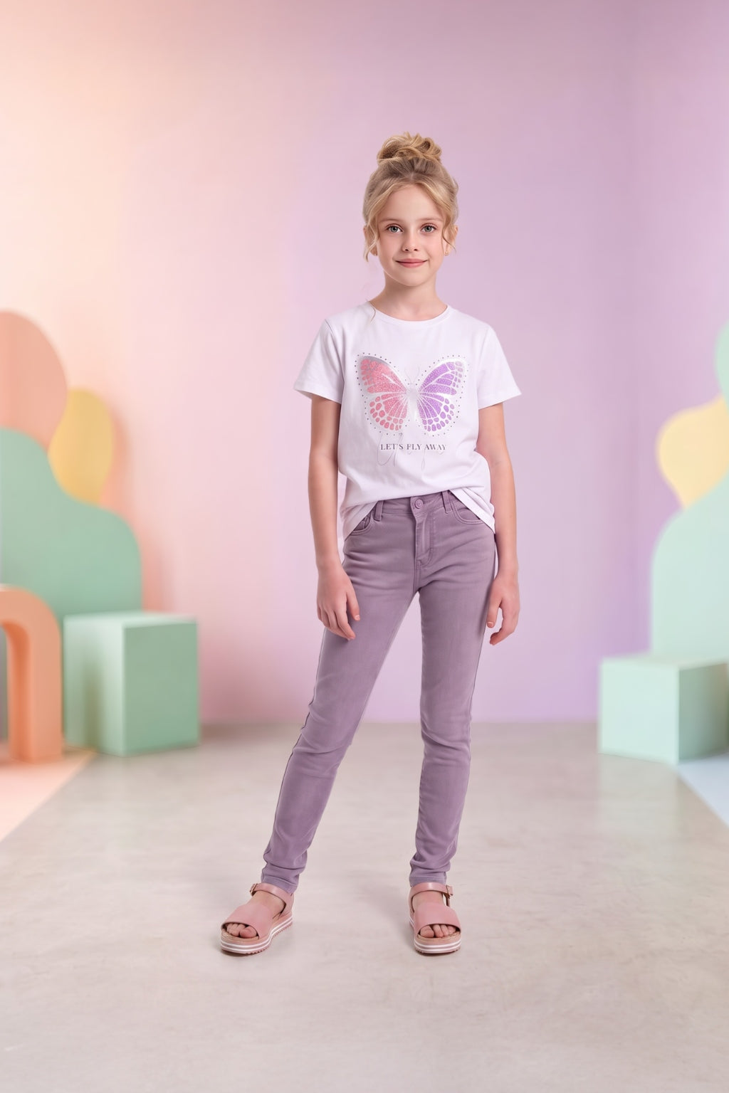 Camiseta de Niña Manga Corta Blanco