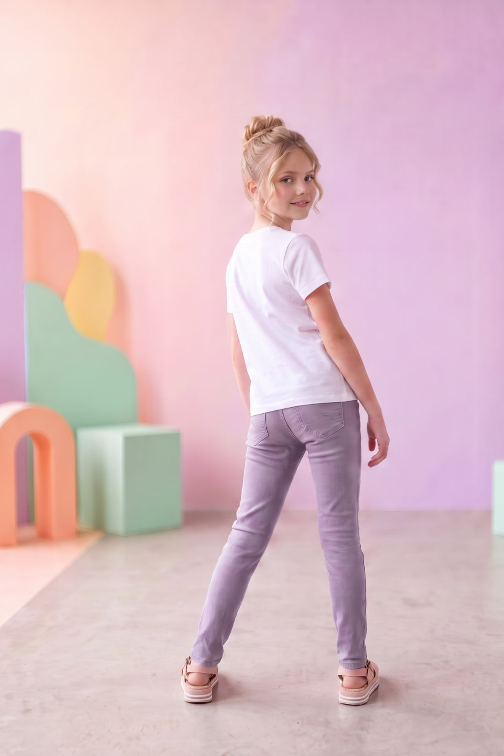 Jeans Bota Skinny de Niña Lila