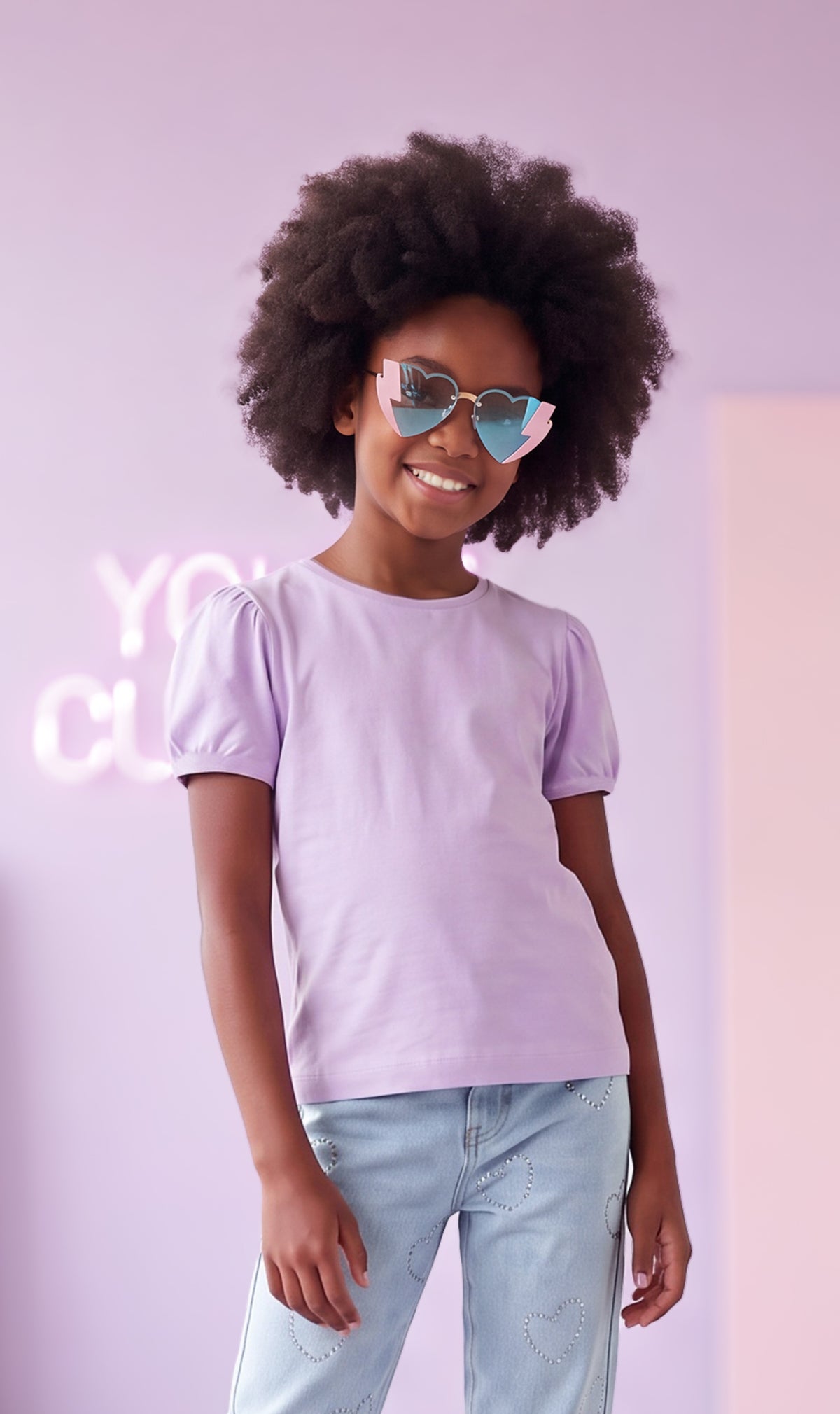 Camiseta de Niña Manga Corta Lila