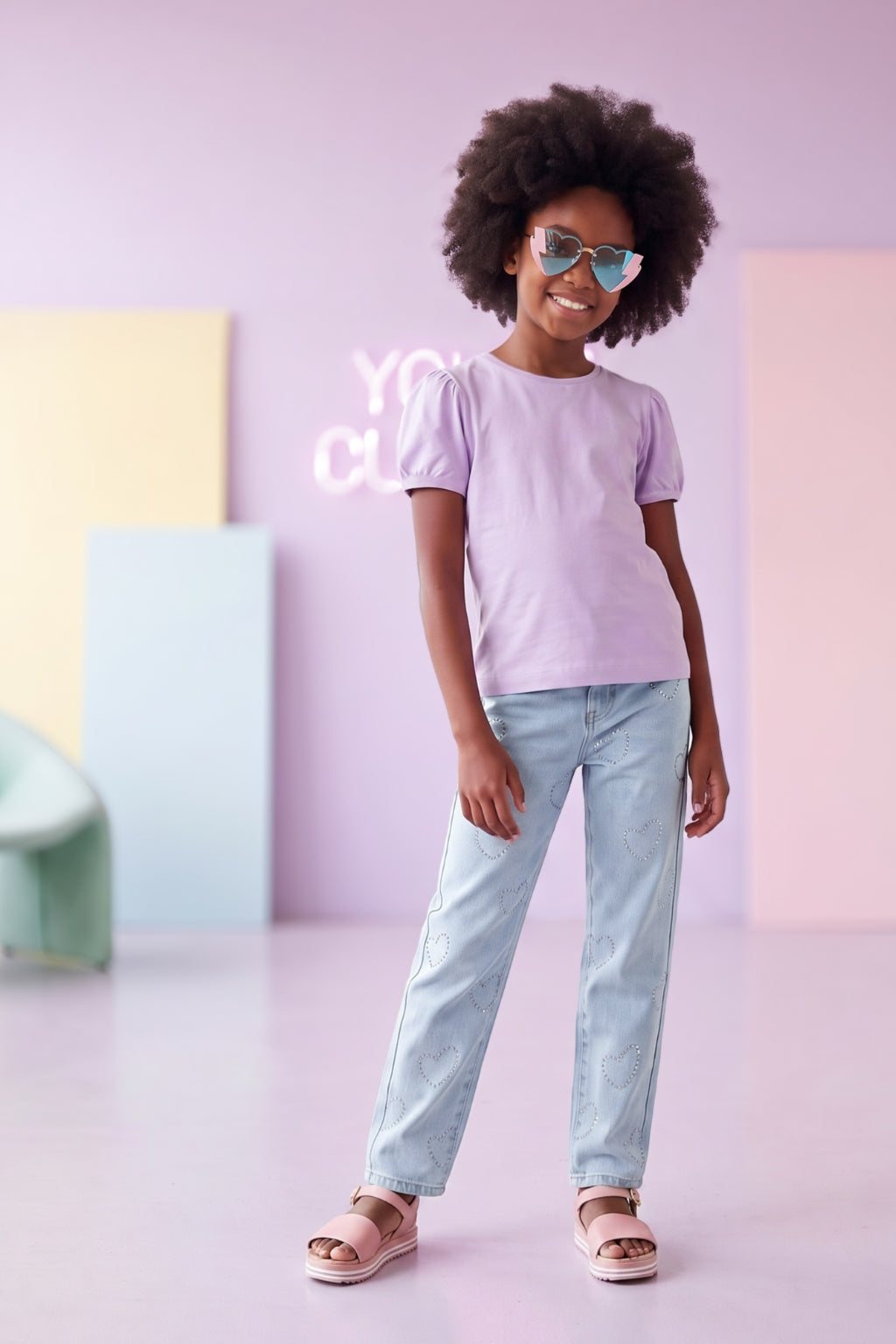Camiseta de Niña Manga Corta Lila