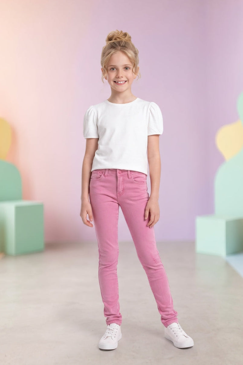 Jeans Bota Skinny de Niña Rosado