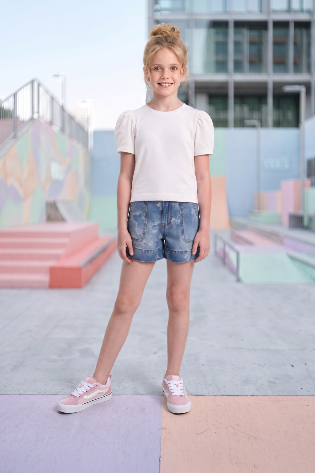 Camiseta de Niña Manga Corta Off-White