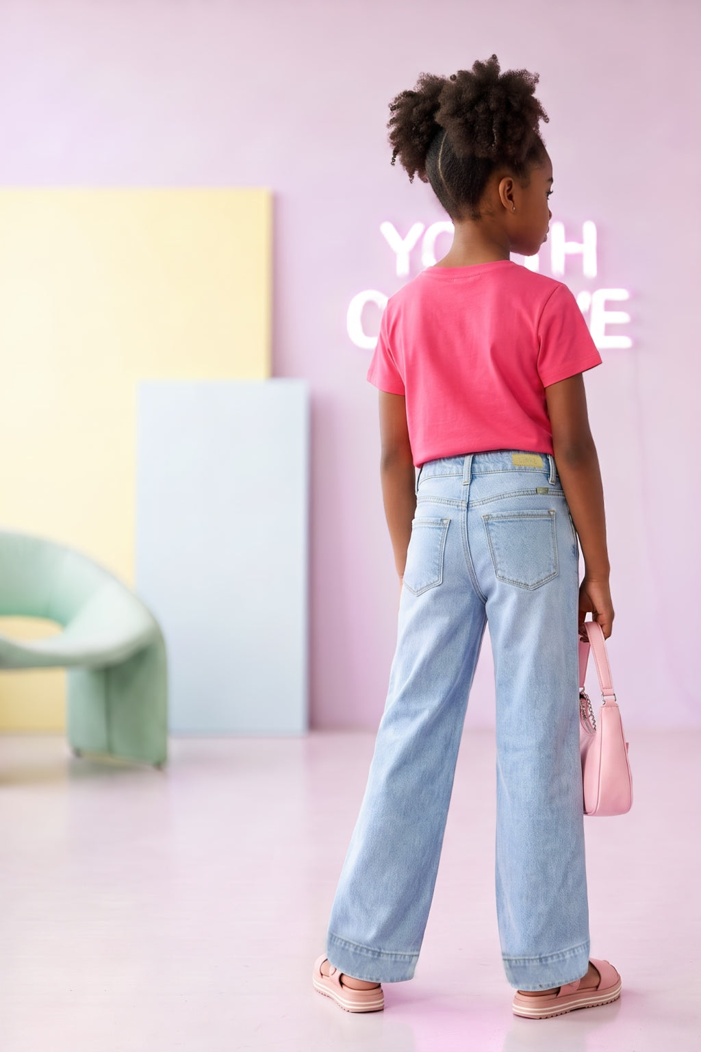 Camiseta de Niña Manga Corta Fucsia