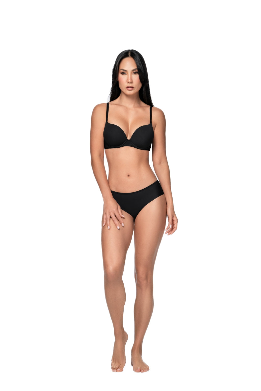 Brasier Negro Copas Cómodas con Soporte Duradero