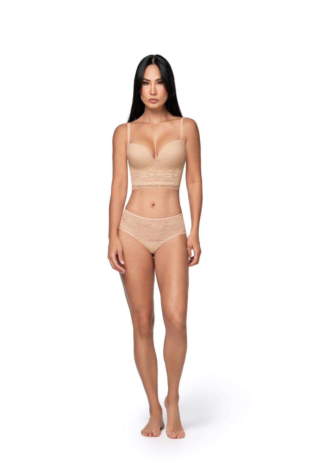 Cachetero Beige Cintura Elástica sin Marcas