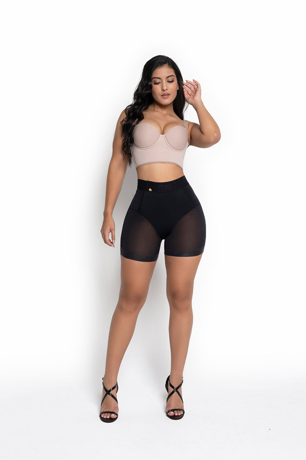 Short Luxury Media Pierna Negro