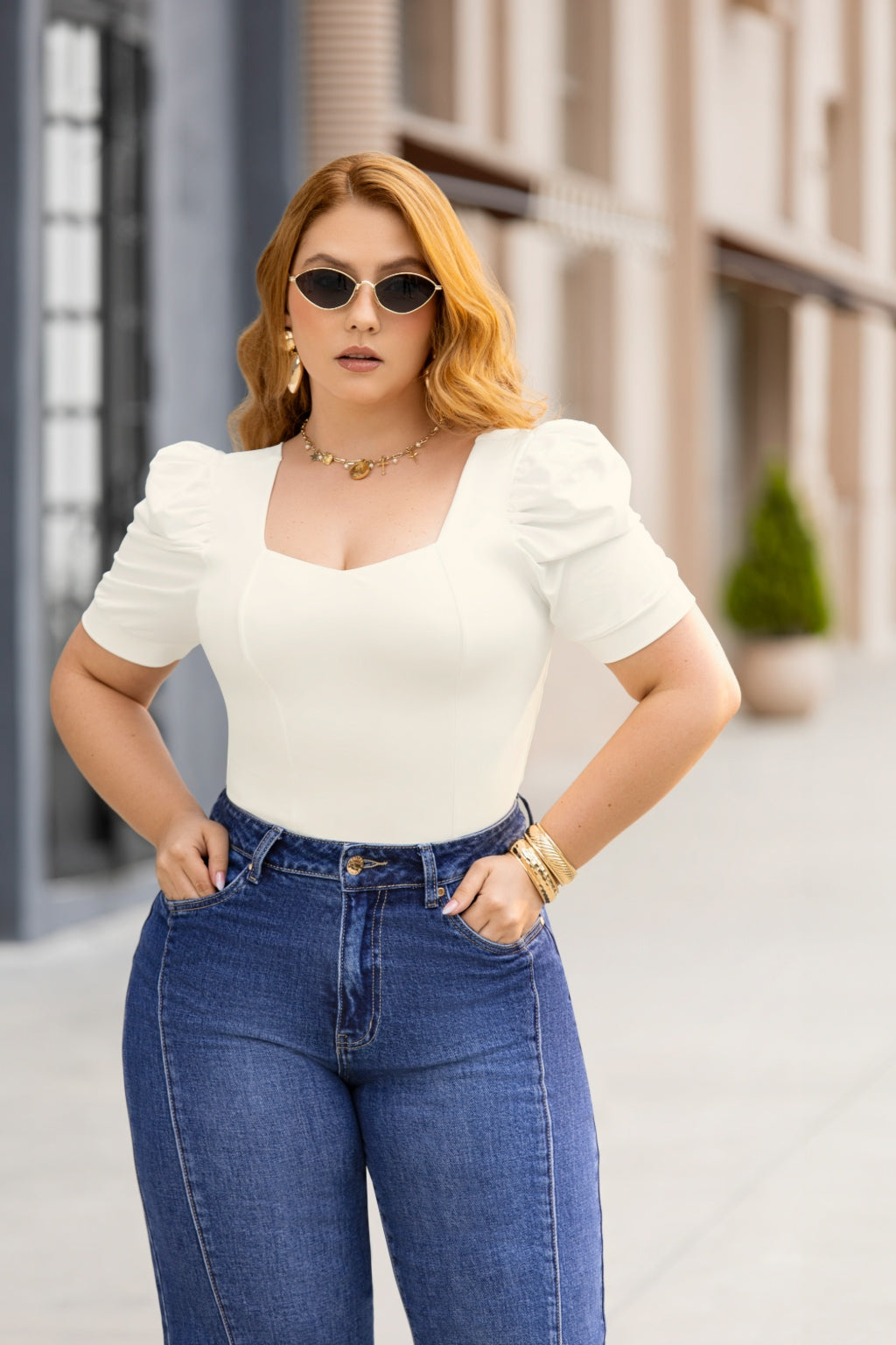 Blusa Manga Puffed Corta Tela Microfibra - Pretty Woman - foto 3 de 3
