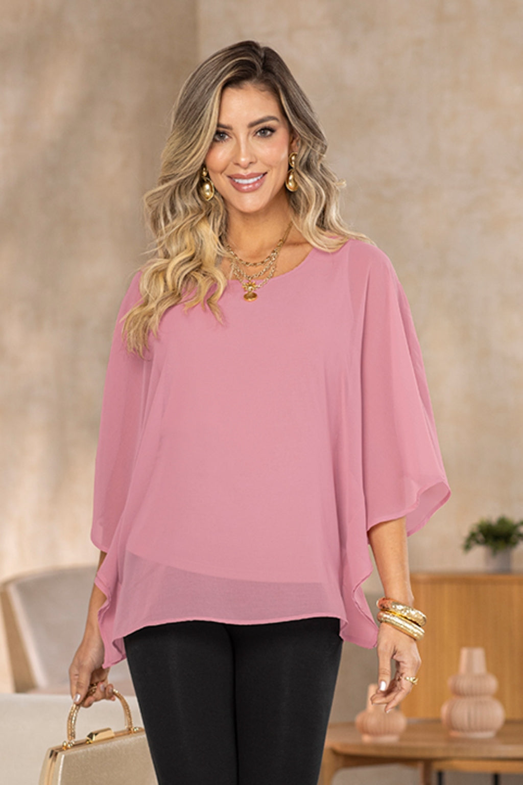 Blusa Manga Sisa Palo Rosa para Mujer Pretty Woman - vista principal