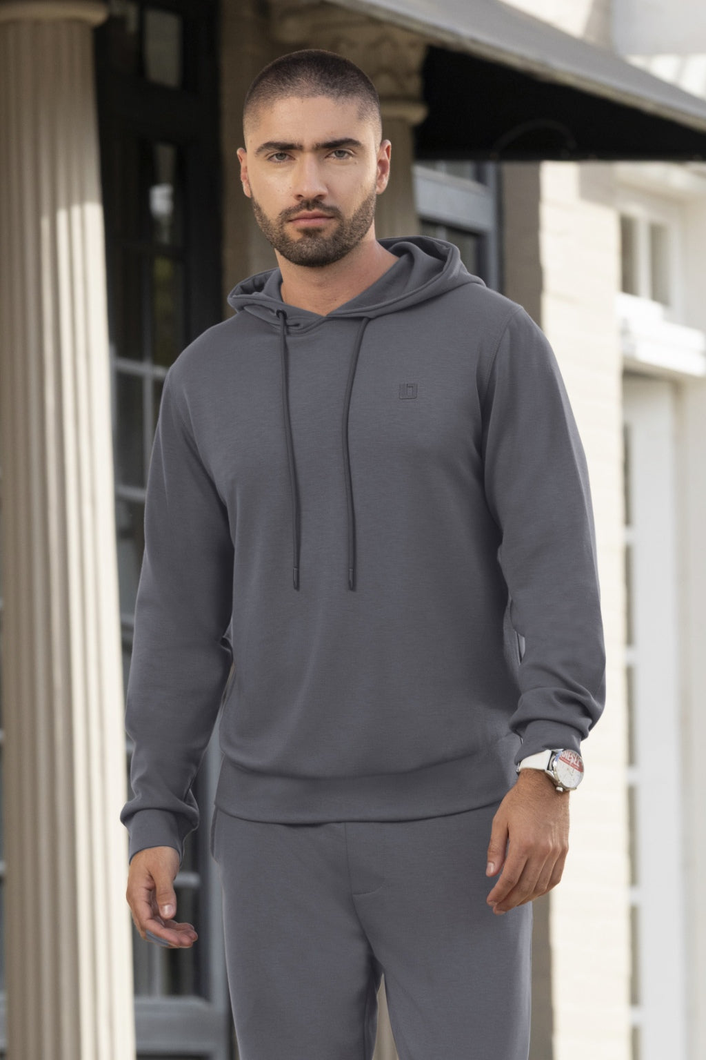 Hoodie Gris para Hombre Boccelli - vista principal