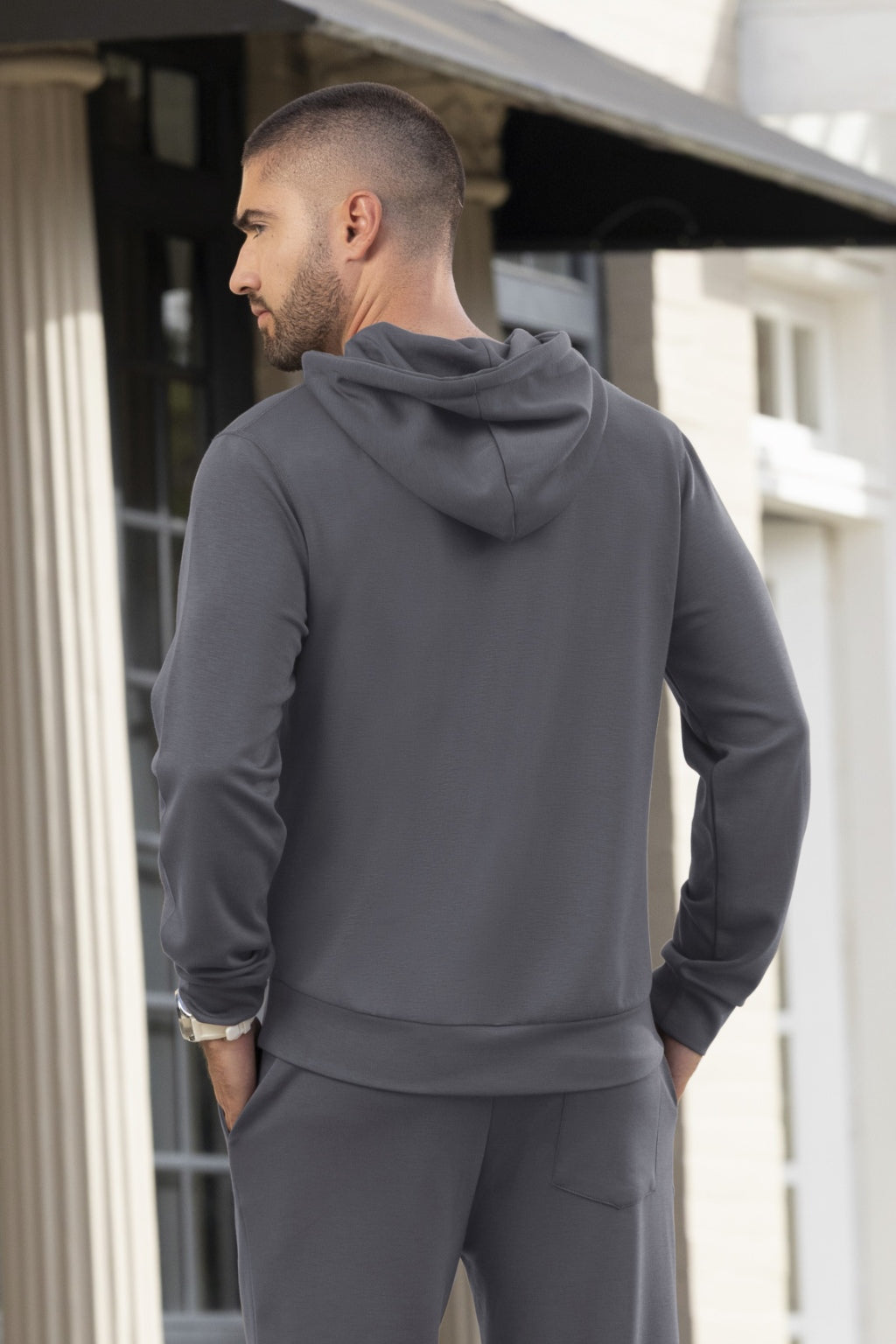 Hoodie Gris para Hombre Boccelli - foto 2