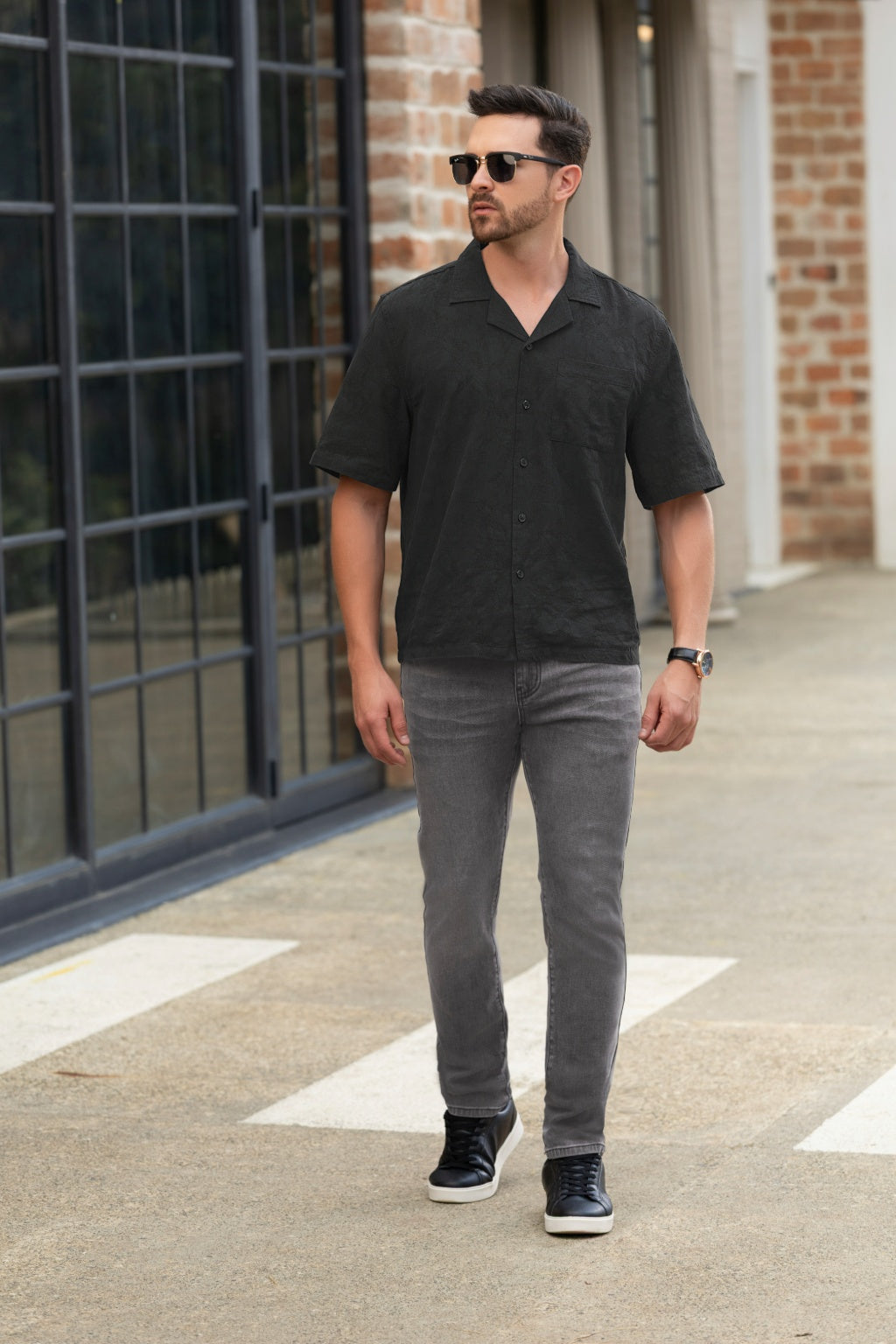 Jeans Bota Slim Gris para Hombre Boccelli - vista principal