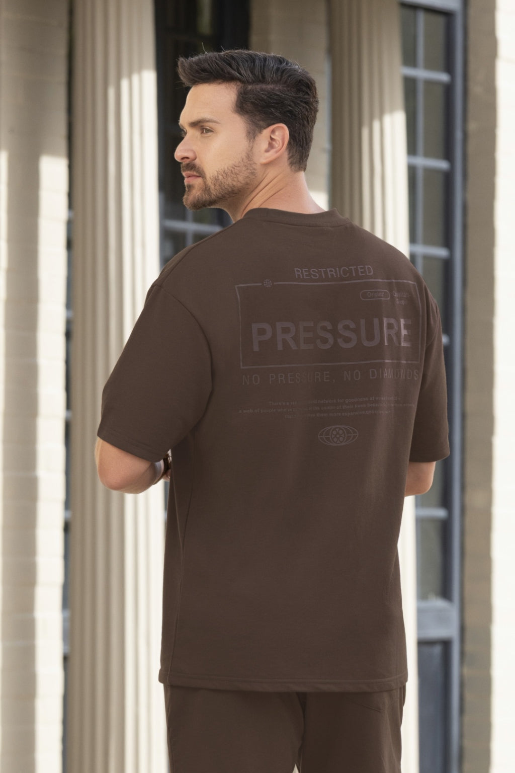 Camiseta Manga Corta Cuello Redondo Café para Hombre Boccelli - foto 4