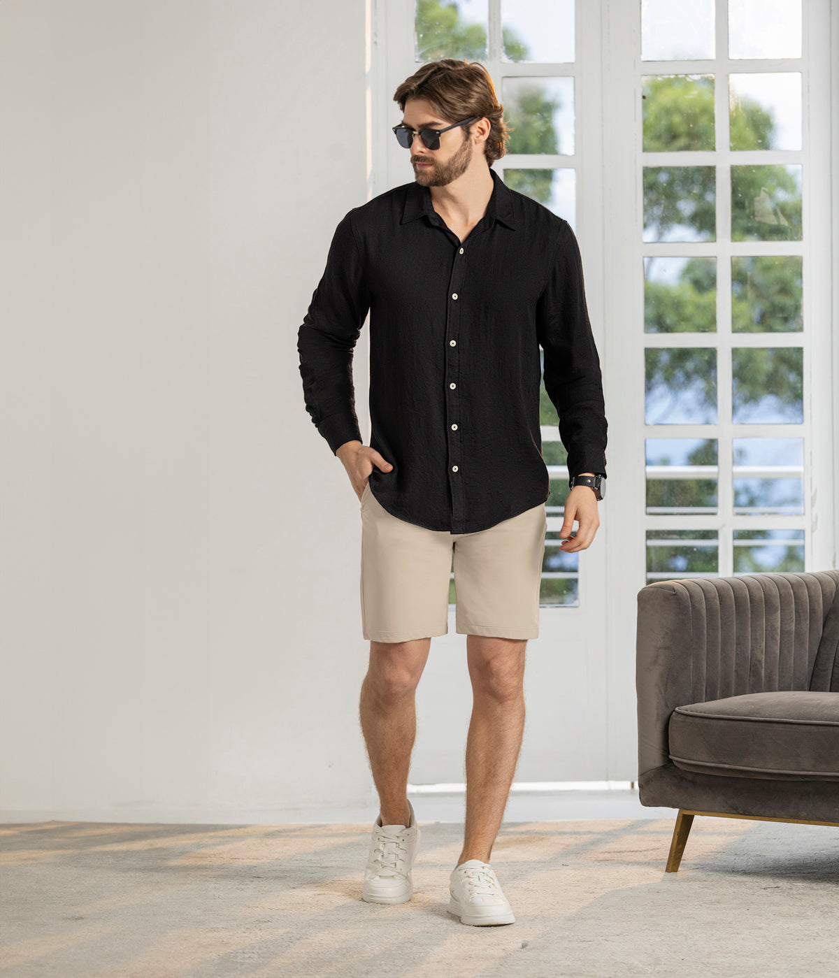 Bermuda Bolsillos Delanteros y Traseros Bolsillo Lateral con