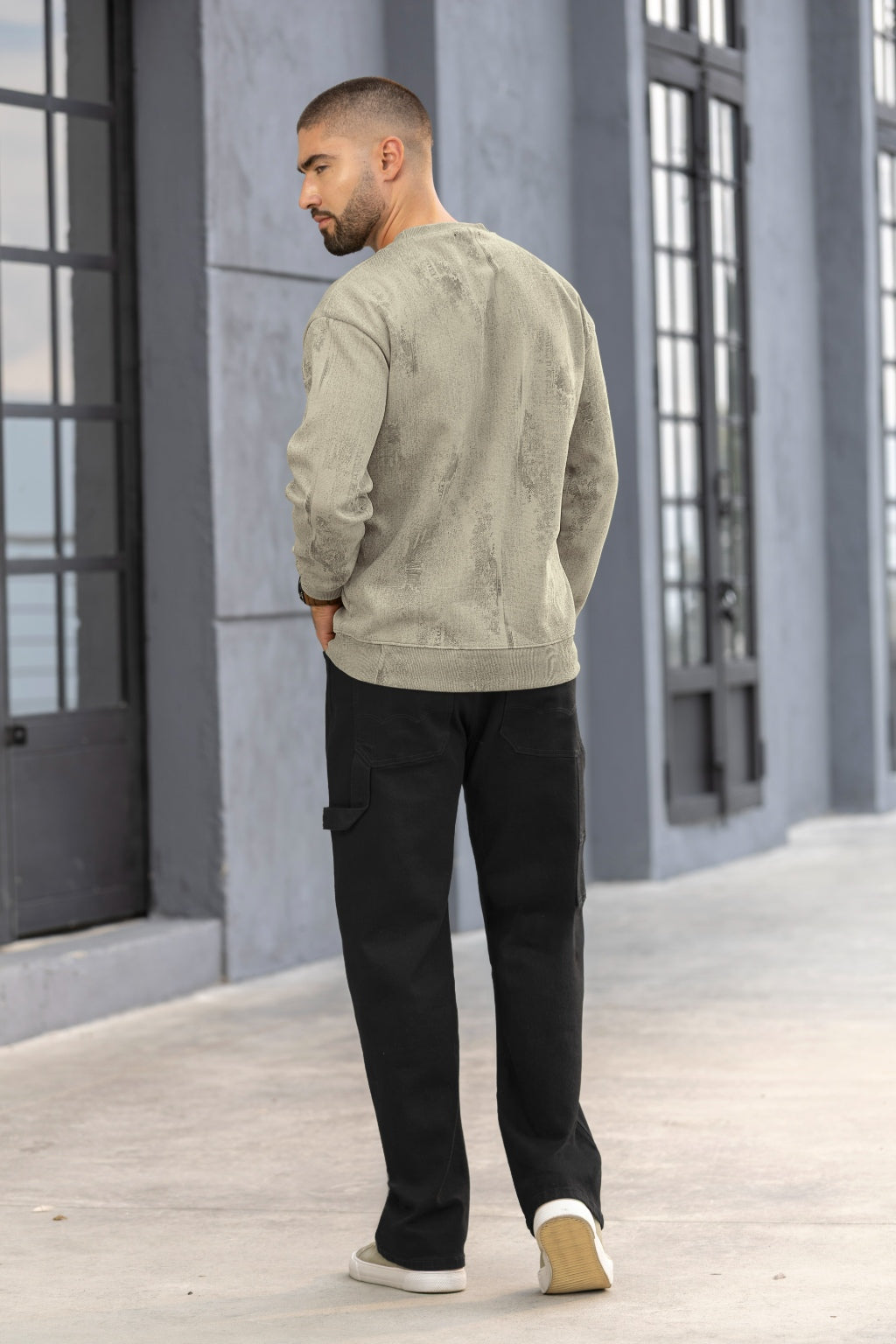 Jeans Bota Straight Bolsillos Delanteros y Traseros Demin Bolsillos Delanteros y Traseros Demin Stretch 98 Negro - Boccelli ropa para hombre, vista 8