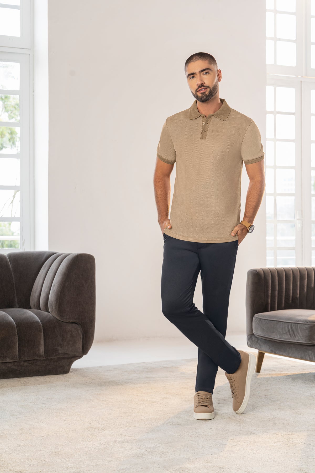 Pantalón Bota Slim Bolsillos Delanteros y Traseros Drill