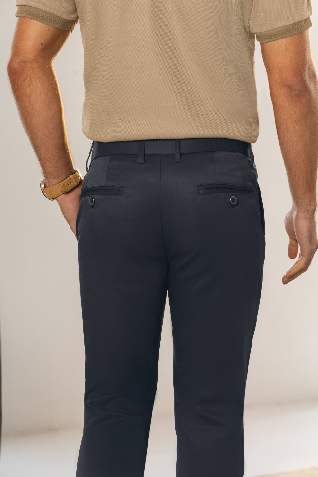 Camiseta Tipo Polo Manga Corta Tela Jacquard Caqui - Boccelli ropa para hombre, vista 5