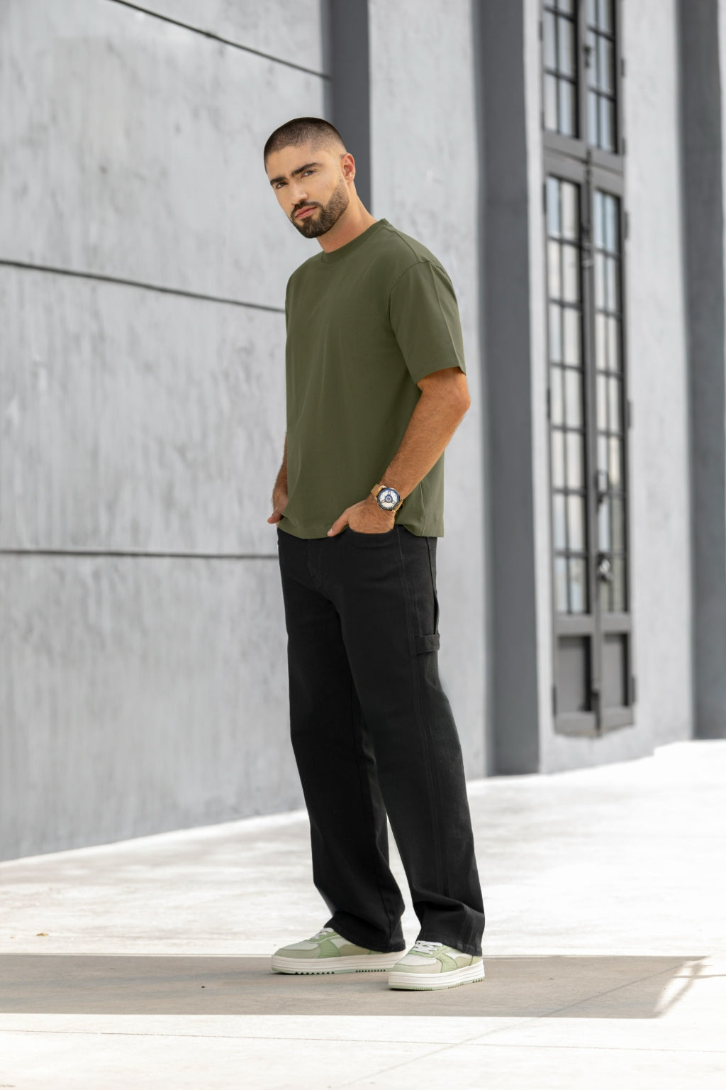 Jeans Bota Straight Bolsillos Delanteros y Traseros Demin Bolsillos Delanteros y Traseros Demin Stretch 98 Negro - Boccelli ropa para hombre, vista 9